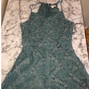 Aqua Blue Lace Romper